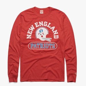 HOMAGE Red New England Patriots Long Sleeve Tee